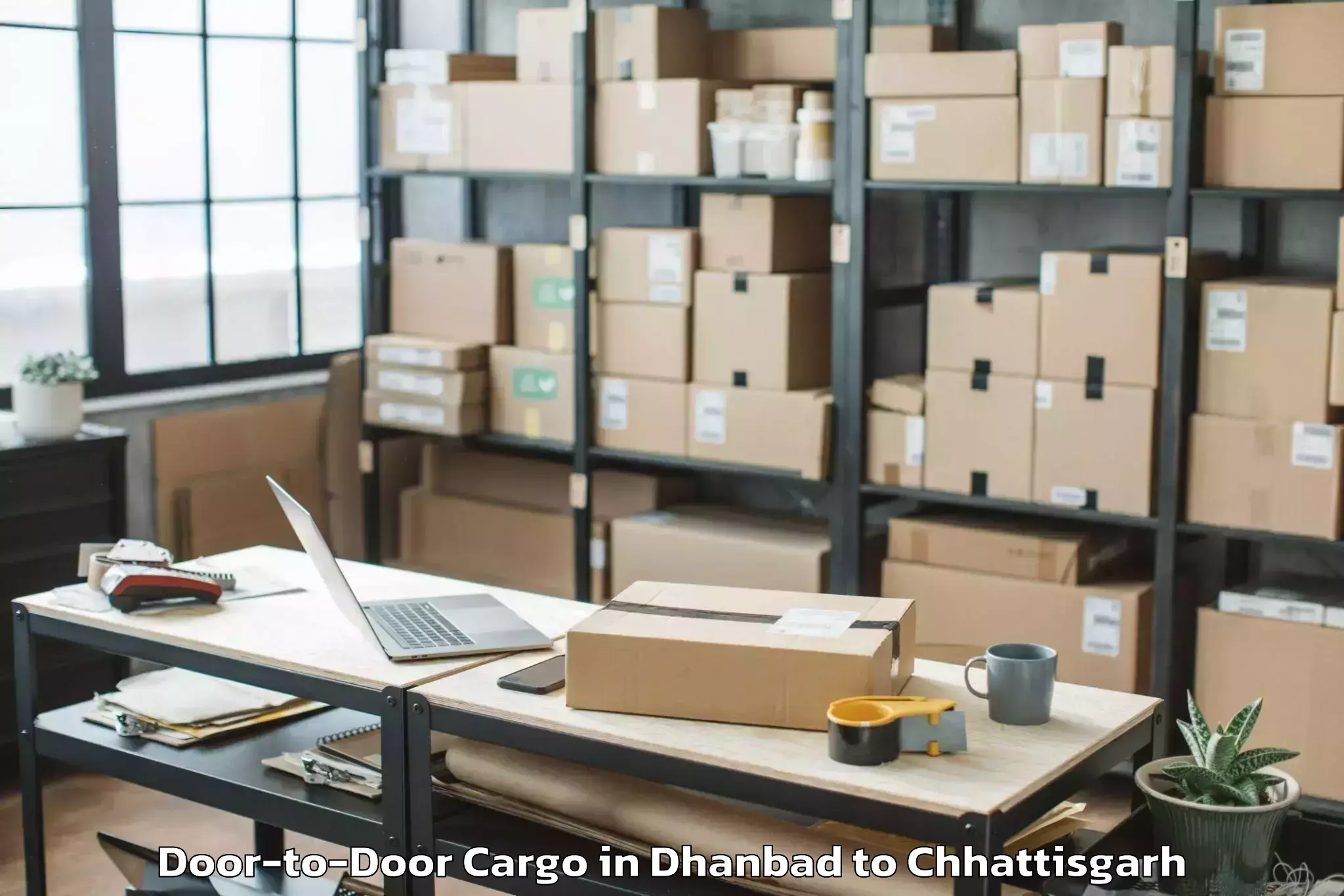 Leading Dhanbad to Khamhariya Door To Door Cargo Provider